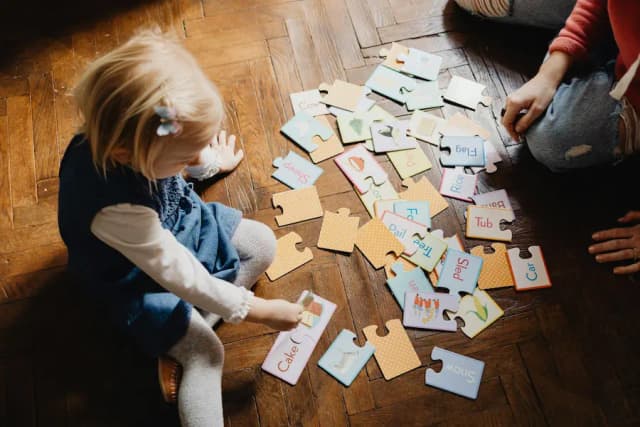 Picture of a child having speech and language therapy